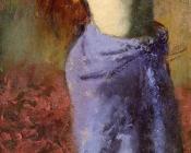 Woman in a Blue Dressing Gown, Torso Exposed